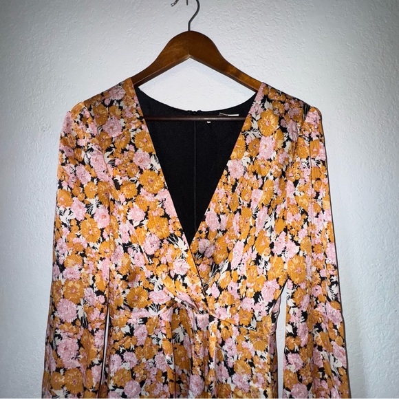 Women's Wayf Long Sleeve Floral Dress in Pink and Orange - Picture 3 of 13